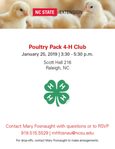 Poultry Pack 4-H Club flyer