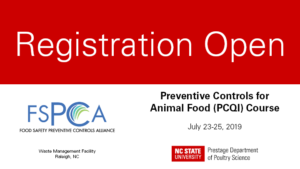 Registration Open card for PCQI course