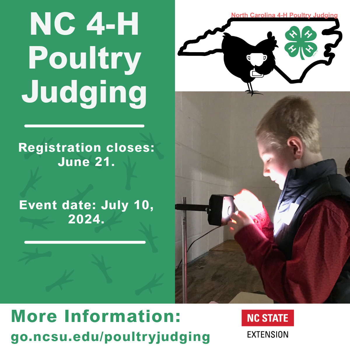 NC 4-H Poultry Judging. Hosted by NC State Extension and NC 4-H
